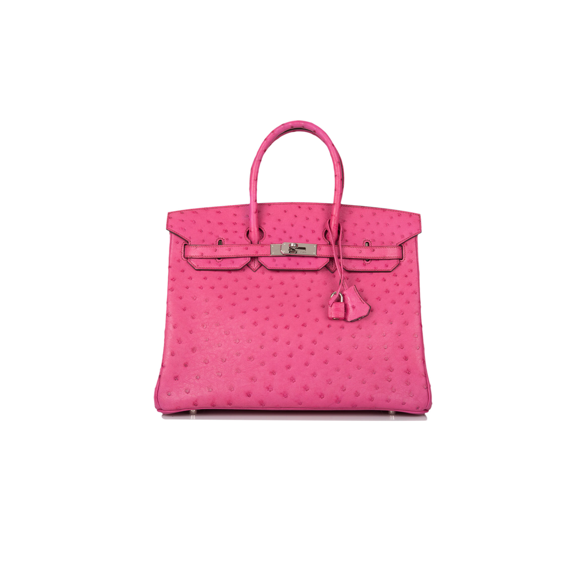HERMES MASTER BIRKIN 35 OSTRICH FUCHSIA PALLADIUM HARDWARE (35*25*18cm)